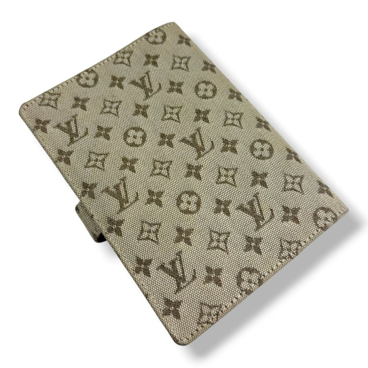 Louis Vuitton Lin Monogram Beige PM Ring Agenda Wallet - Lux Central