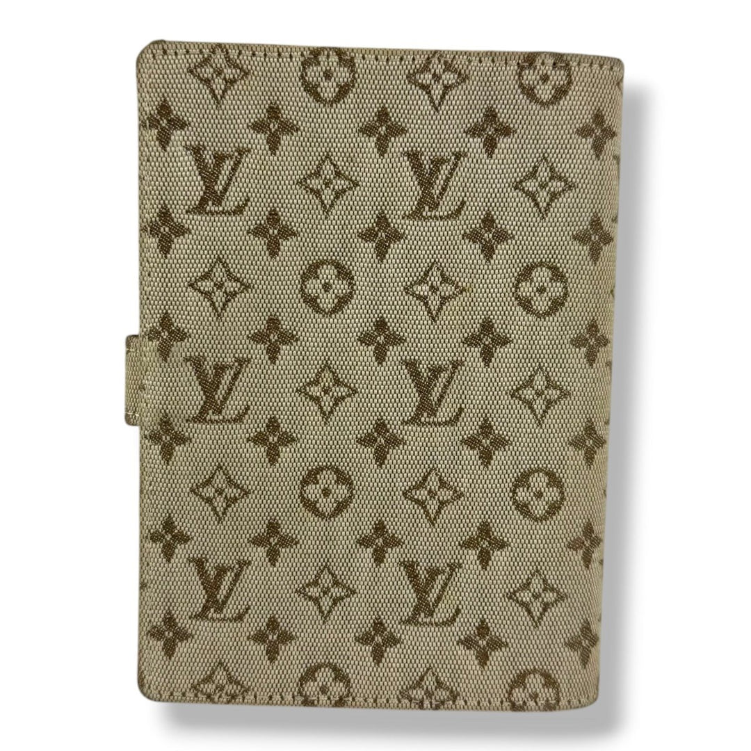 Louis Vuitton Lin Monogram Beige PM Ring Agenda Wallet - Lux Central