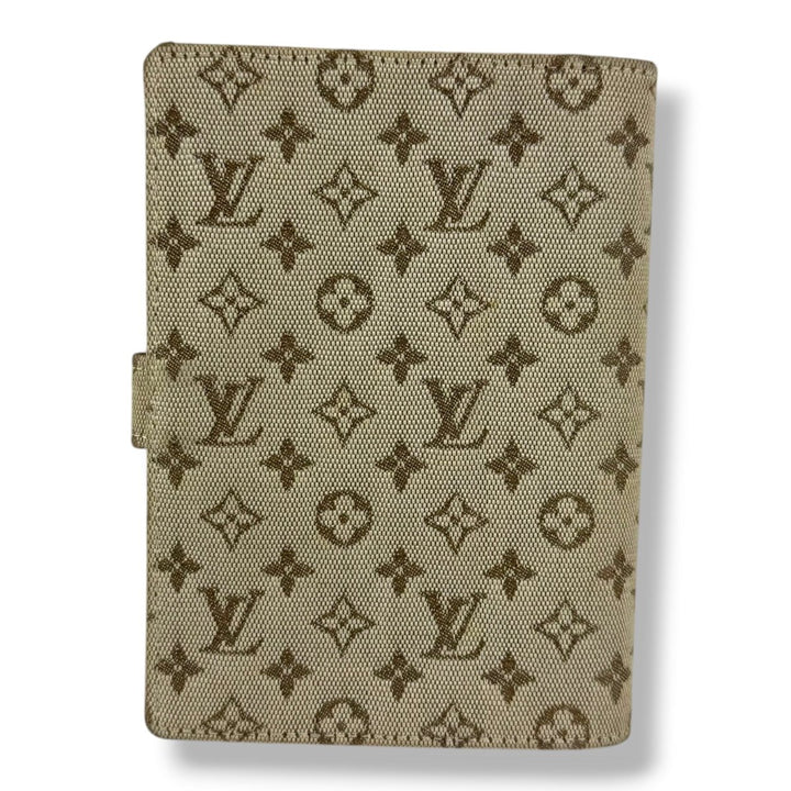 Louis Vuitton Lin Monogram Beige PM Ring Agenda Wallet - Lux Central