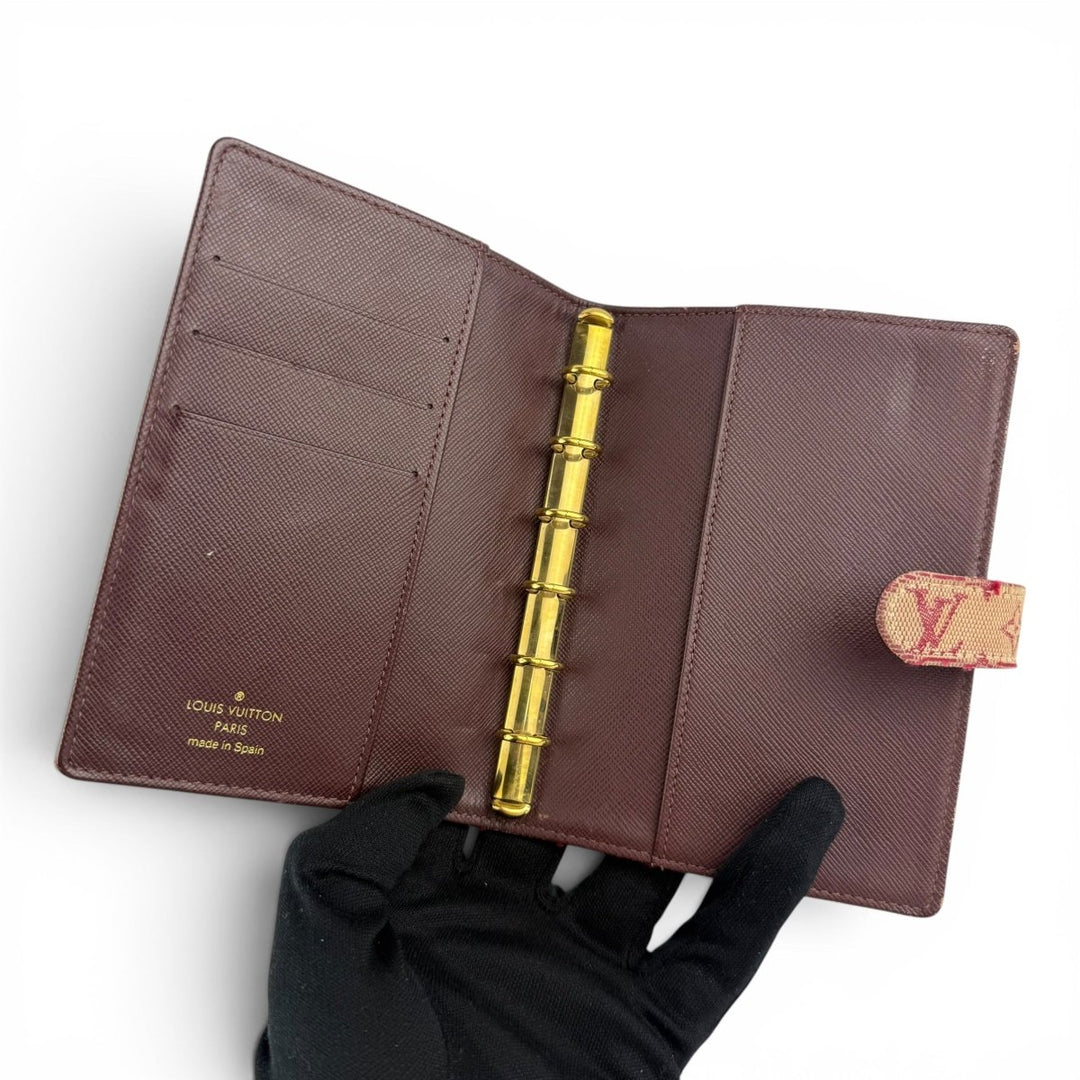 Louis Vuitton Lin Monogram Pink PM Ring Agenda Wallet - Lux Central