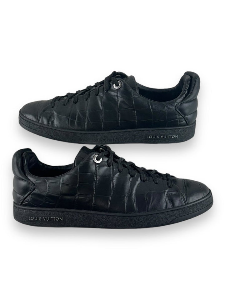 Louis Vuitton LV Black Croc Embossed Trainers UK 7 / EU 41 - Lux Central