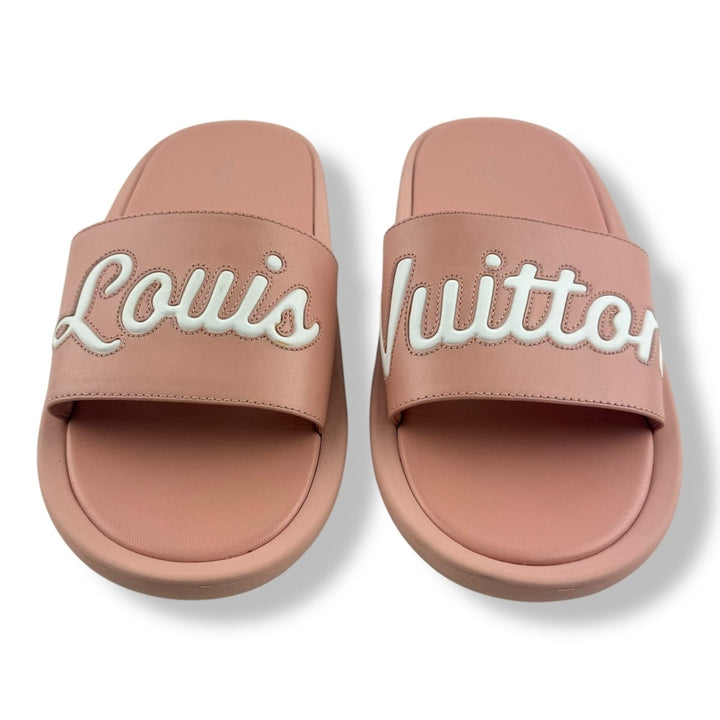 Louis Vuitton LV Embossed Pink Slides UK 6 / EU 39 - Lux Central