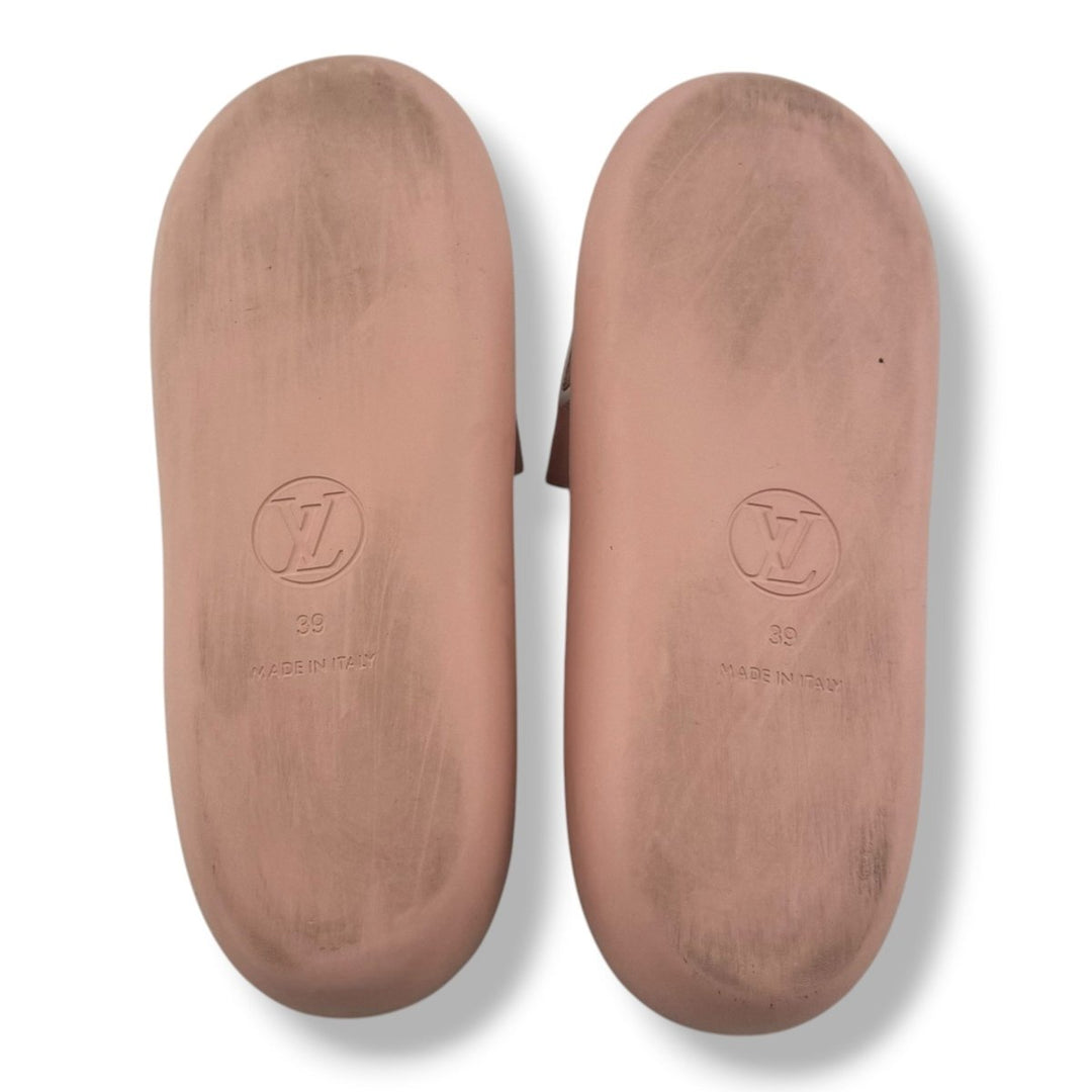 Louis Vuitton LV Embossed Pink Slides UK 6 / EU 39 - Lux Central