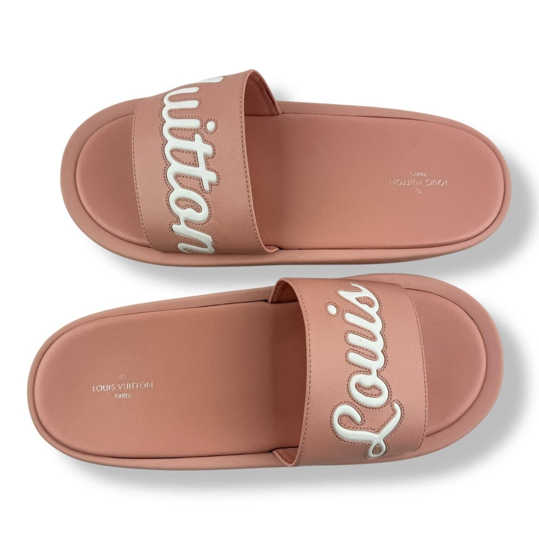 Louis Vuitton LV Embossed Pink Slides UK 6 / EU 39 - Lux Central
