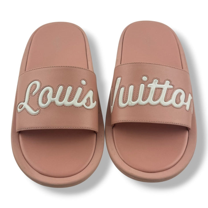 Louis Vuitton LV Embossed Pink Slides UK 6 / EU 39 - Lux Central