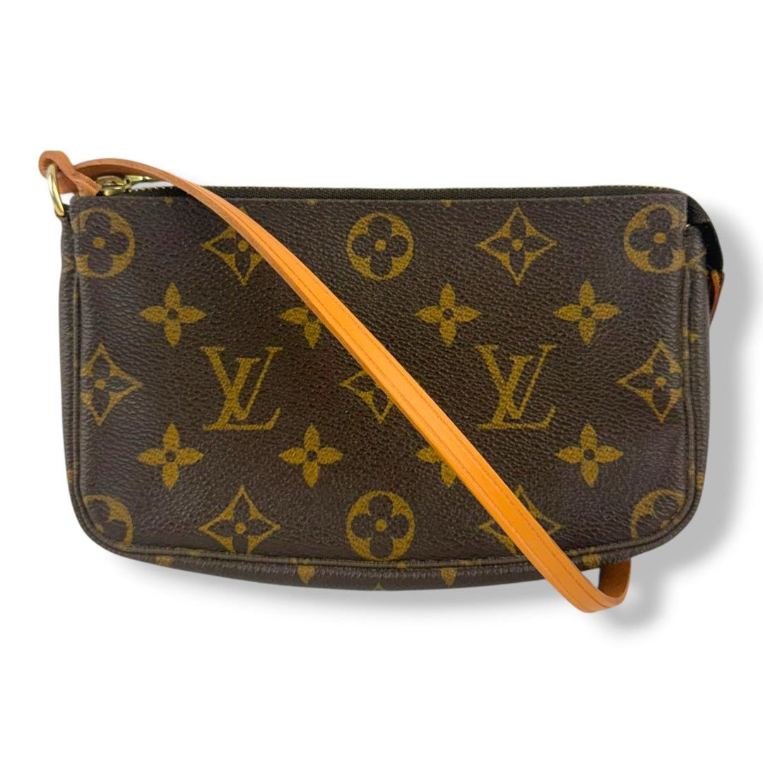 Louis Vuitton Medium Pochette Accessories Brown Monogram Clutch Bag - Lux Central