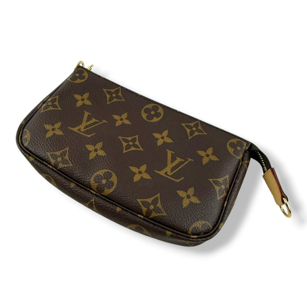 Louis Vuitton Medium Pochette Accessories Brown Monogram Clutch Bag - Lux Central
