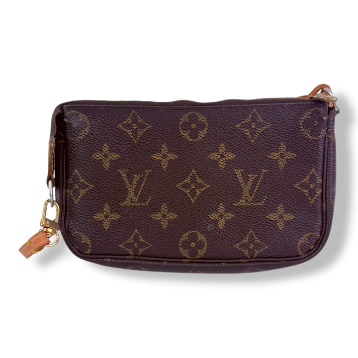 Louis Vuitton Medium Pochette Accessories Brown Monogram Clutch Bag - Lux Central