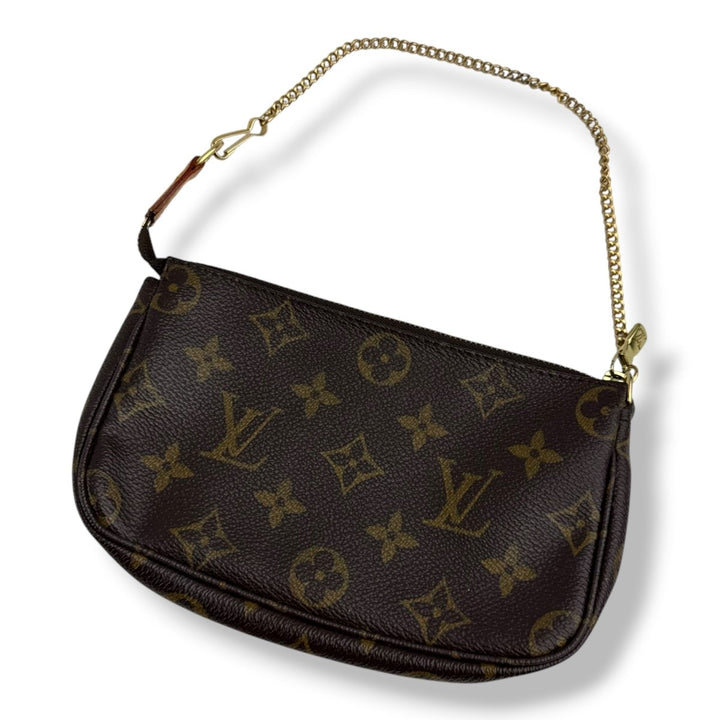 Louis Vuitton Medium Pochette Accessories Brown Monogram Clutch Bag - Lux Central
