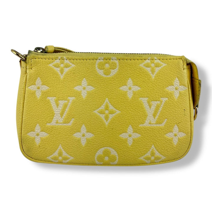 Louis Vuitton Mini Pochette Accessories Yellow Lemon Empreinte Monogram Bag - Lux Central