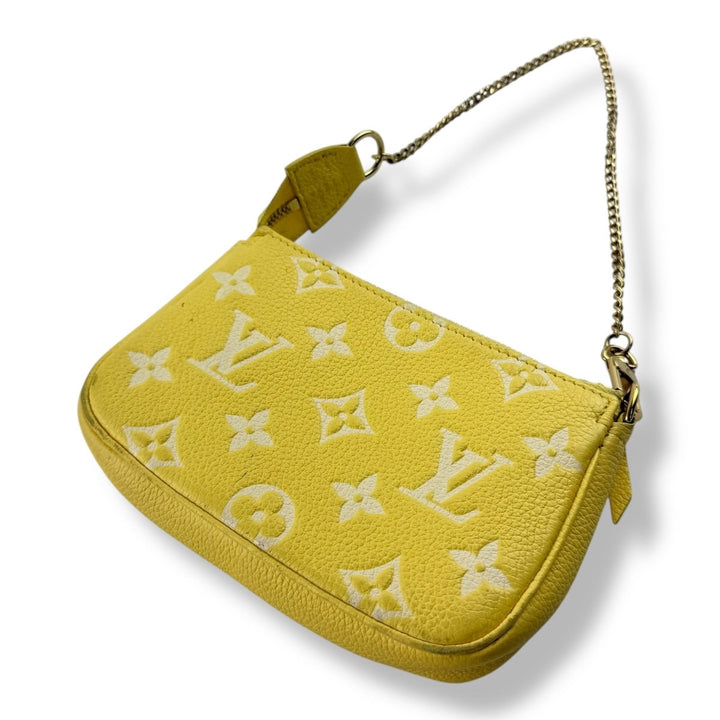 Louis Vuitton Mini Pochette Accessories Yellow Lemon Empreinte Monogram Bag - Lux Central