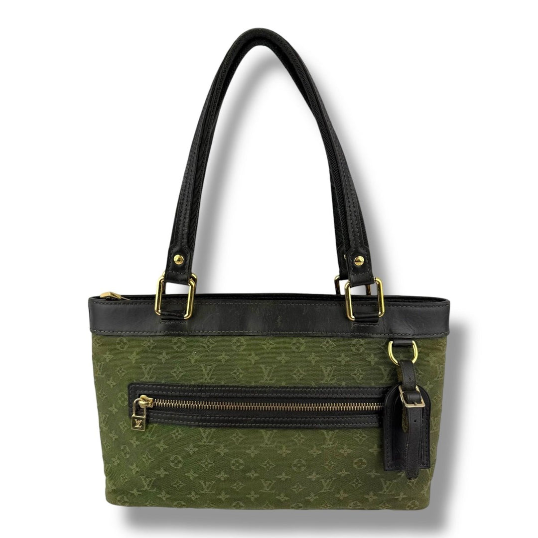 Louis Vuitton Monogram Khaki Green Lin Lucille PM Bag - Lux Central