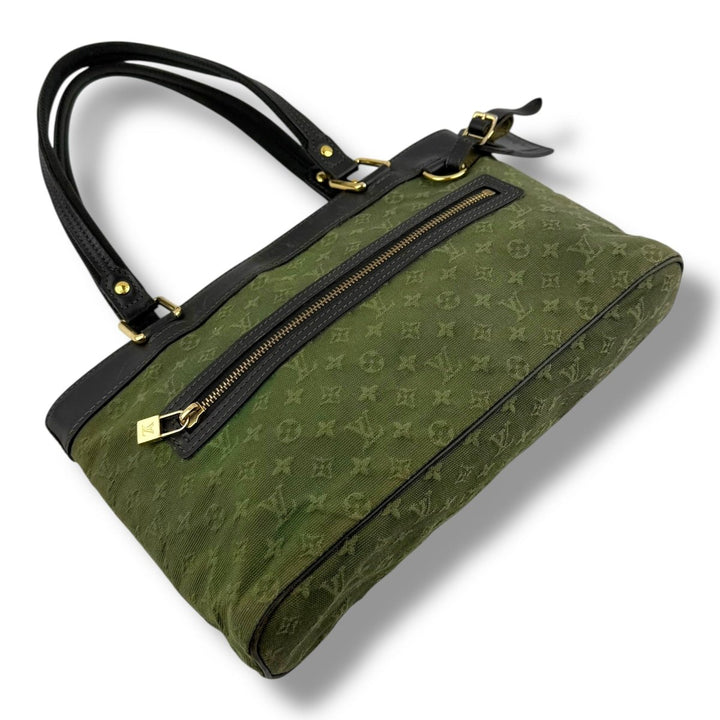 Louis Vuitton Monogram Khaki Green Lin Lucille PM Bag - Lux Central