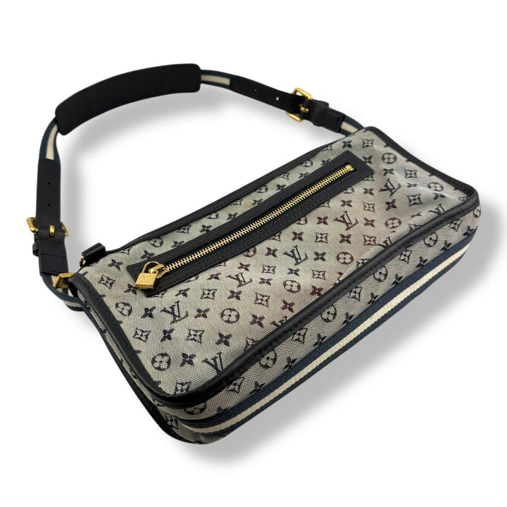 Louis Vuitton Monogram Mini Lin Pochette Kathleen Blue Bag - Lux Central