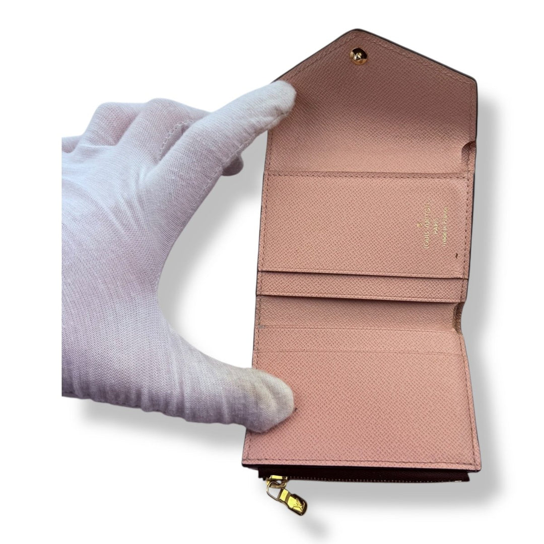 Louis Vuitton Monogram Portefeuille Zoe Rose Ballerine Tri - fold Wallet - Lux Central
