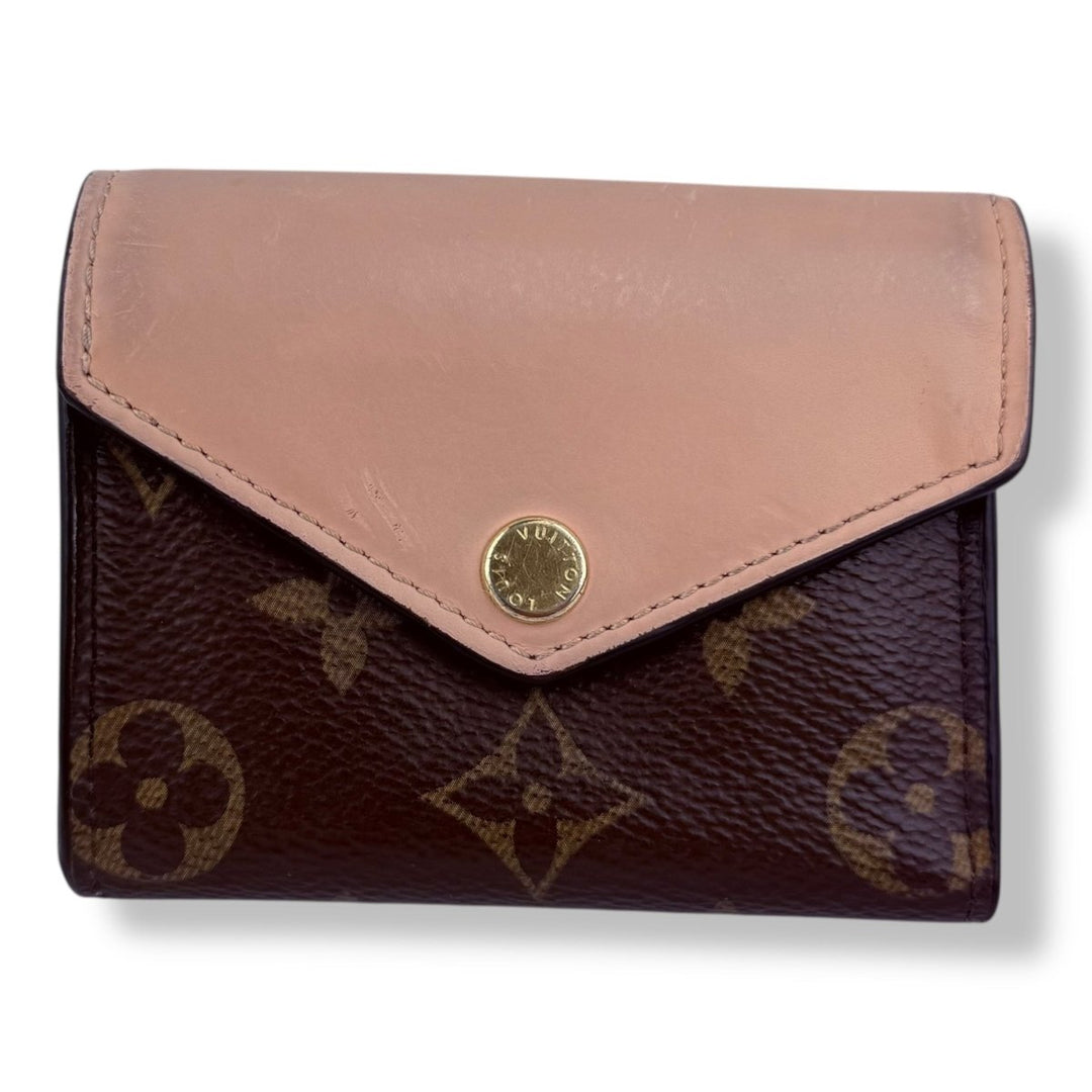 Louis Vuitton Monogram Portefeuille Zoe Rose Ballerine Tri - fold Wallet - Lux Central