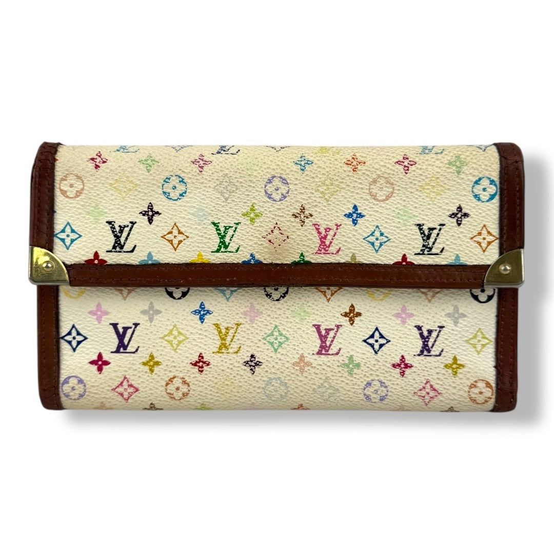 Louis Vuitton Multicolour Monogram Murakami Trifold Femme Wallet - Lux Central