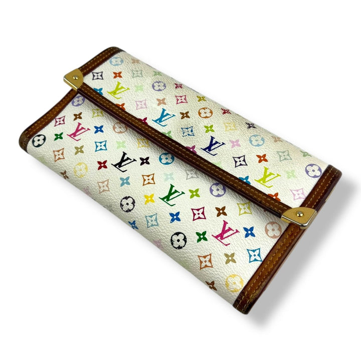 Louis Vuitton Multicolour Monogram Murakami Trifold Femme Wallet - Lux Central