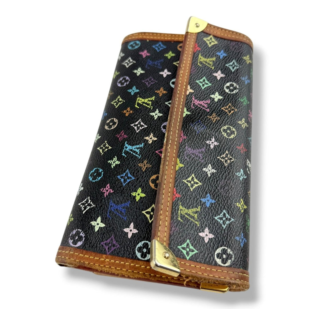 Louis Vuitton Murakami Black Multi Monogram Femme Wallet - Lux Central