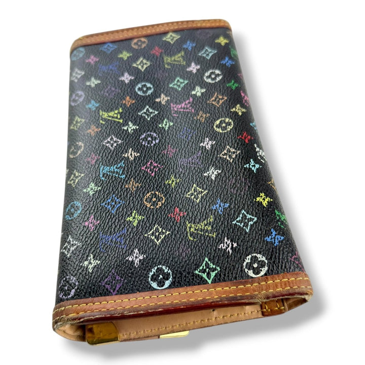 Louis Vuitton Murakami Black Multi Monogram Femme Wallet - Lux Central