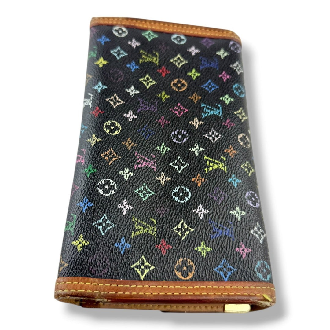 Louis Vuitton Murakami Black Multi Monogram Femme Wallet - Lux Central