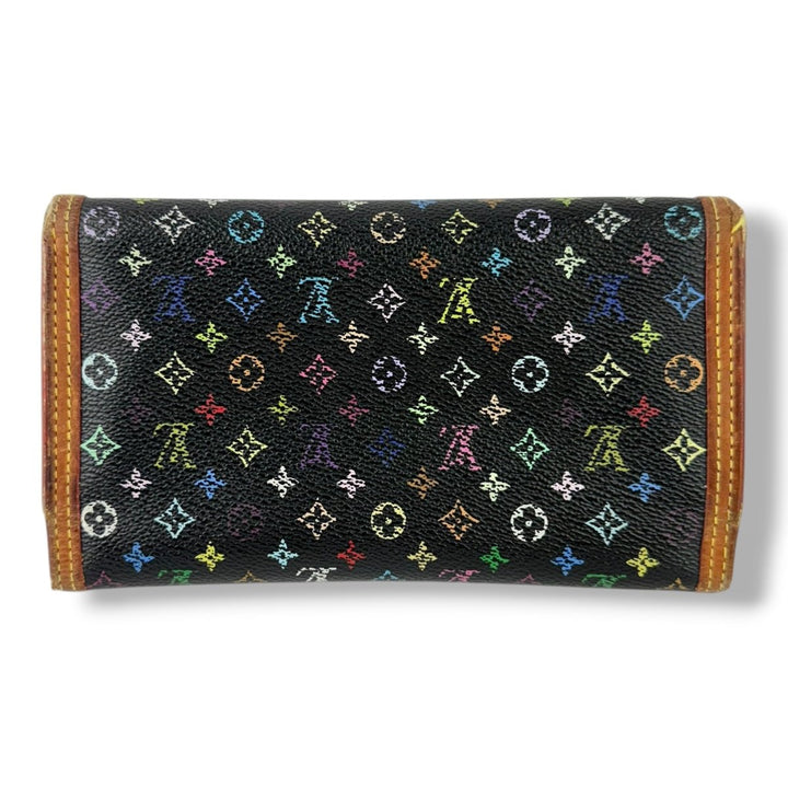 Louis Vuitton Murakami Black Multi Monogram Femme Wallet - Lux Central