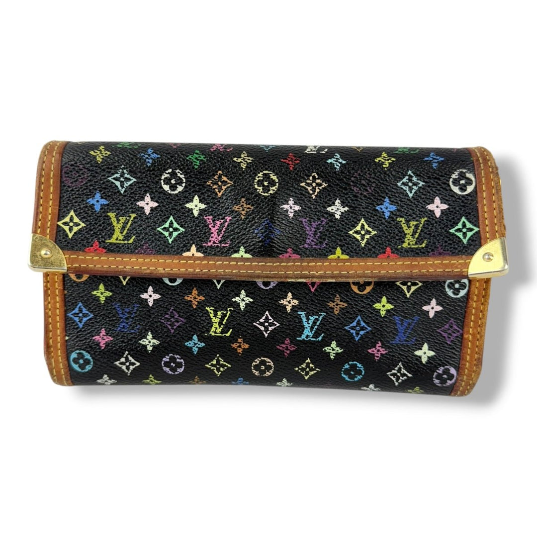 Louis Vuitton Murakami Black Multi Monogram Femme Wallet - Lux Central