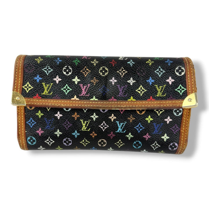 Louis Vuitton Murakami Black Multi Monogram Femme Wallet - Lux Central