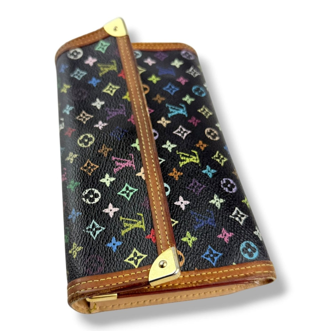 Louis Vuitton Murakami Black Multi Monogram Femme Wallet - Lux Central