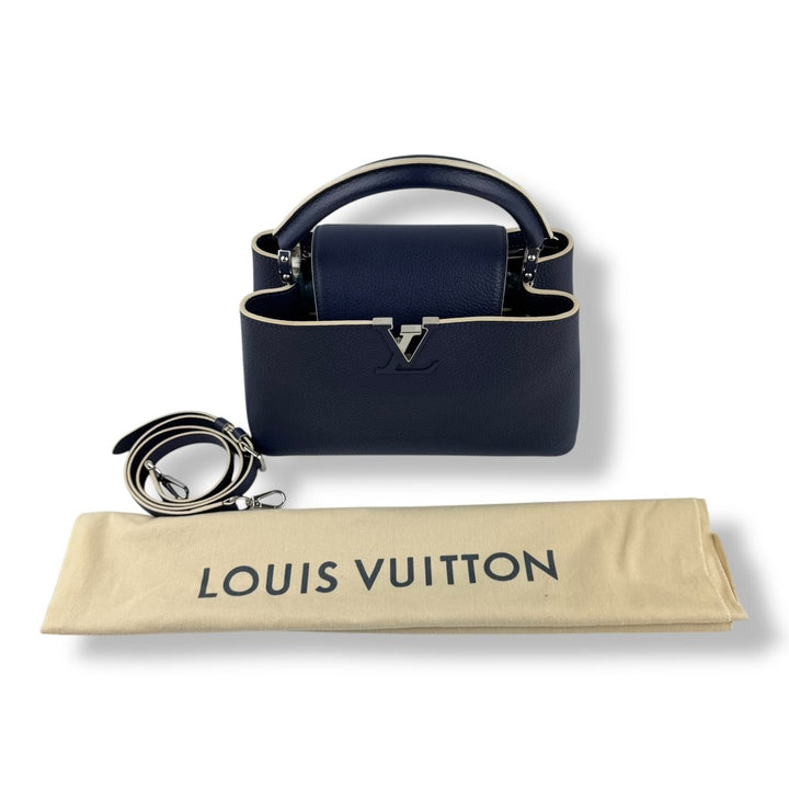 Louis Vuitton Navy Blue Capucines MM Handbag - Lux Central