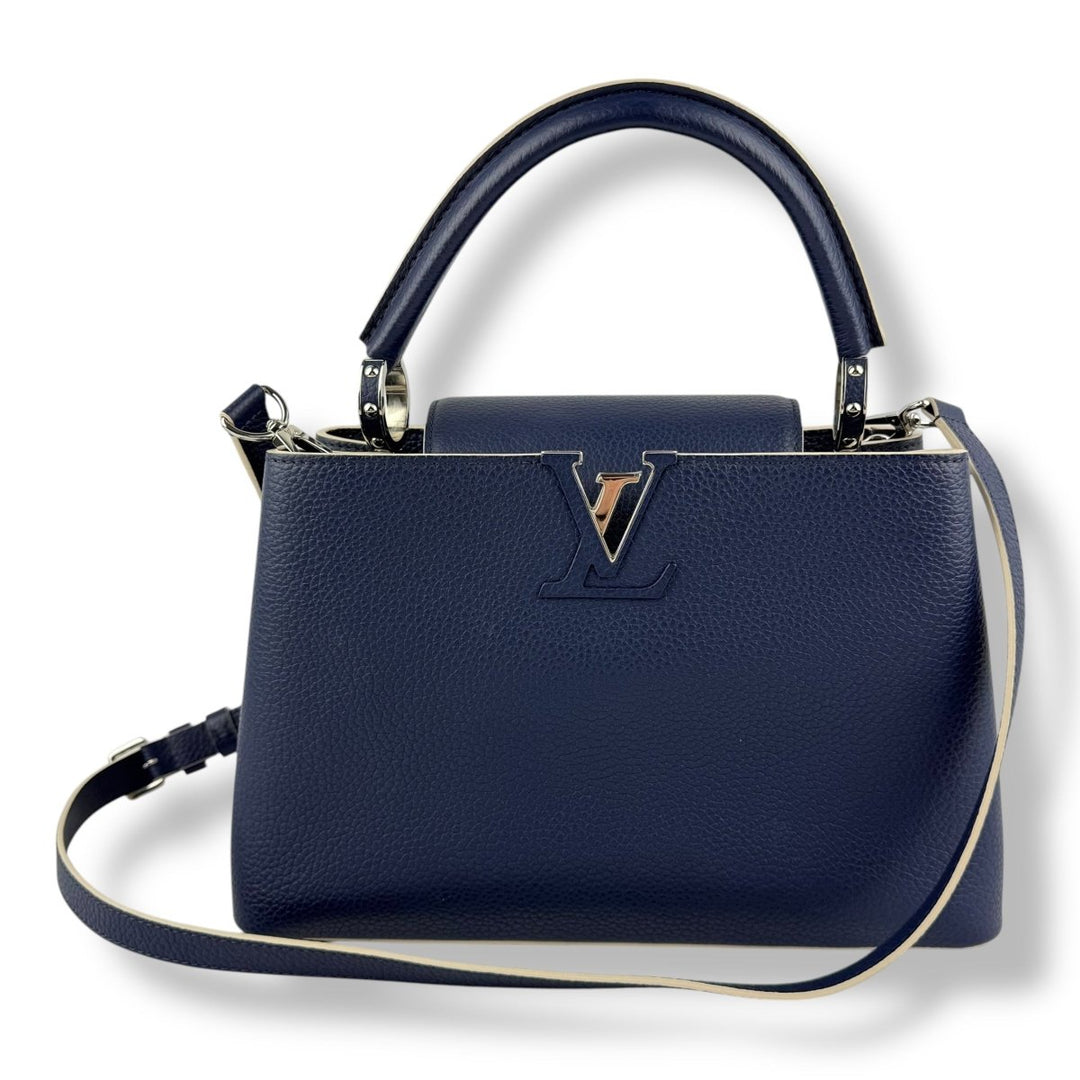 Louis Vuitton Navy Blue Capucines MM Handbag - Lux Central