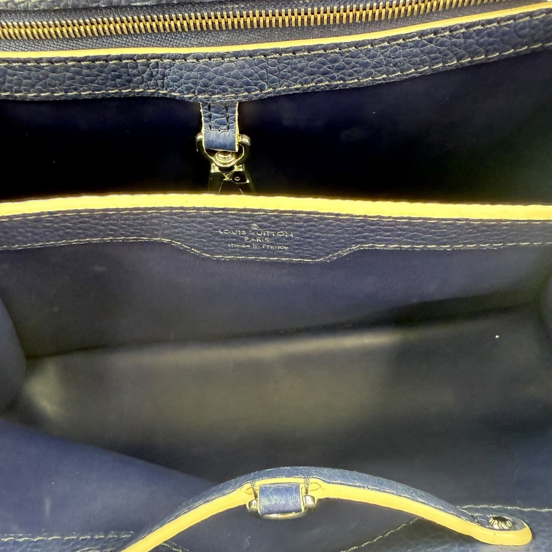 Louis Vuitton Navy Blue Capucines MM Handbag - Lux Central