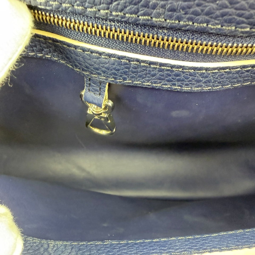 Louis Vuitton Navy Blue Capucines MM Handbag - Lux Central