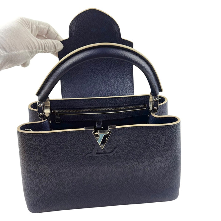 Louis Vuitton Navy Blue Capucines MM Handbag - Lux Central