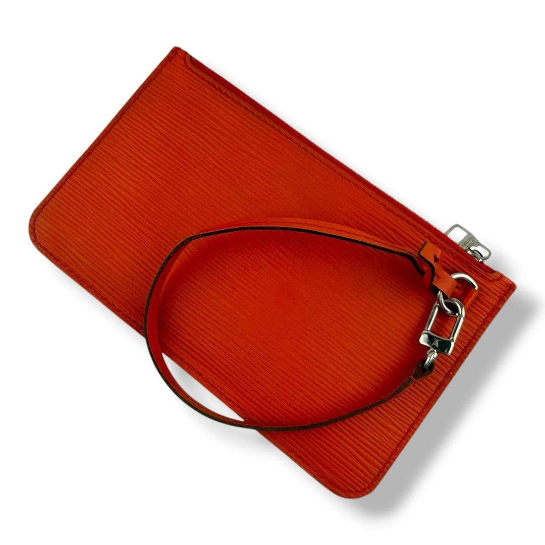 Louis Vuitton Orange Epi Neverfull PM Clutch Pouch - Lux Central