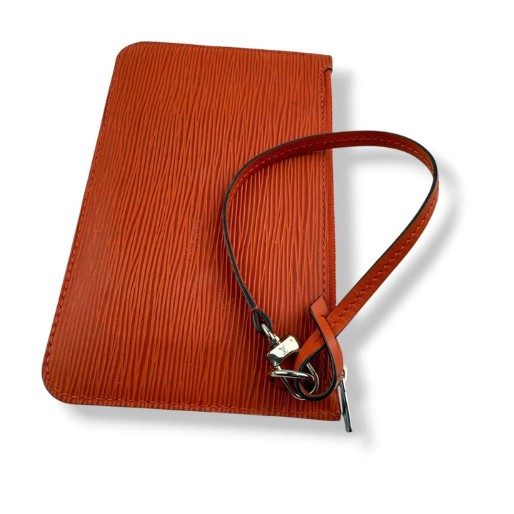 Louis Vuitton Orange Epi Neverfull PM Clutch Pouch - Lux Central