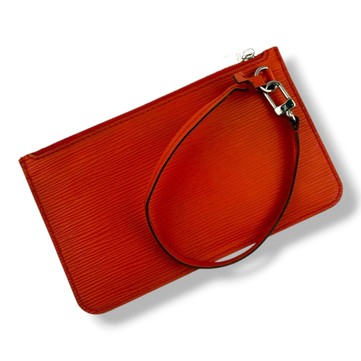 Louis Vuitton Orange Epi Neverfull PM Clutch Pouch - Lux Central