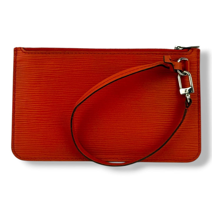Louis Vuitton Orange Epi Neverfull PM Clutch Pouch - Lux Central