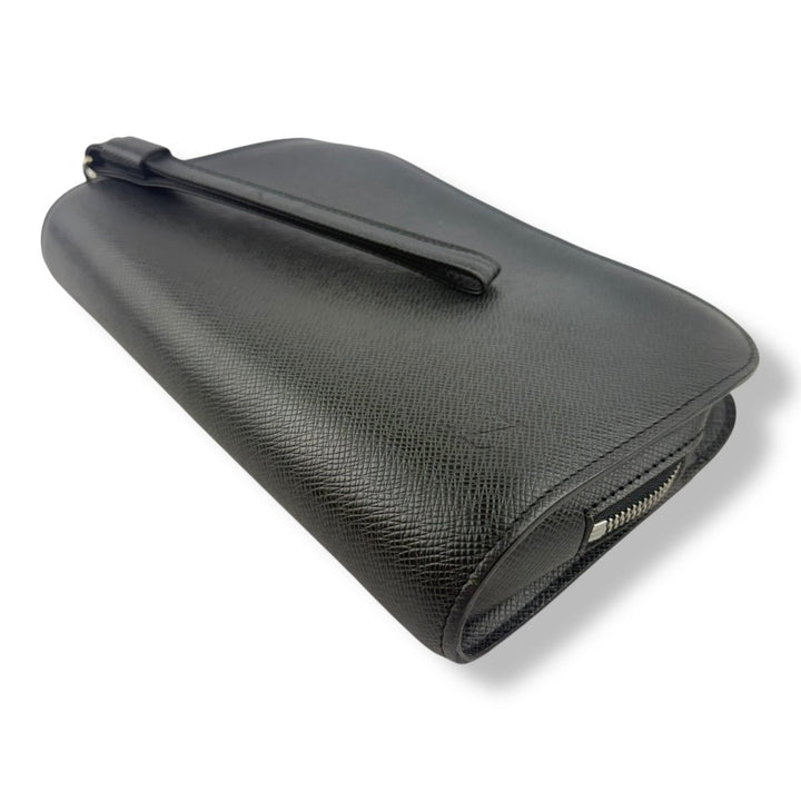 Louis Vuitton Orsay Black Leather Taiga Baikal Clutch Bag - Lux Central