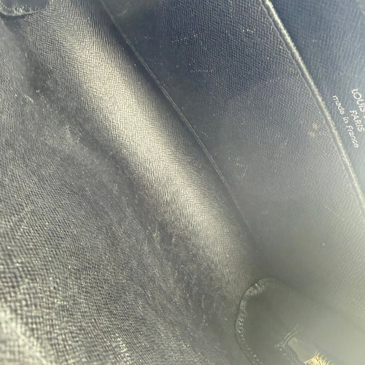 Louis Vuitton Orsay Black Leather Taiga Baikal Clutch Bag - Lux Central