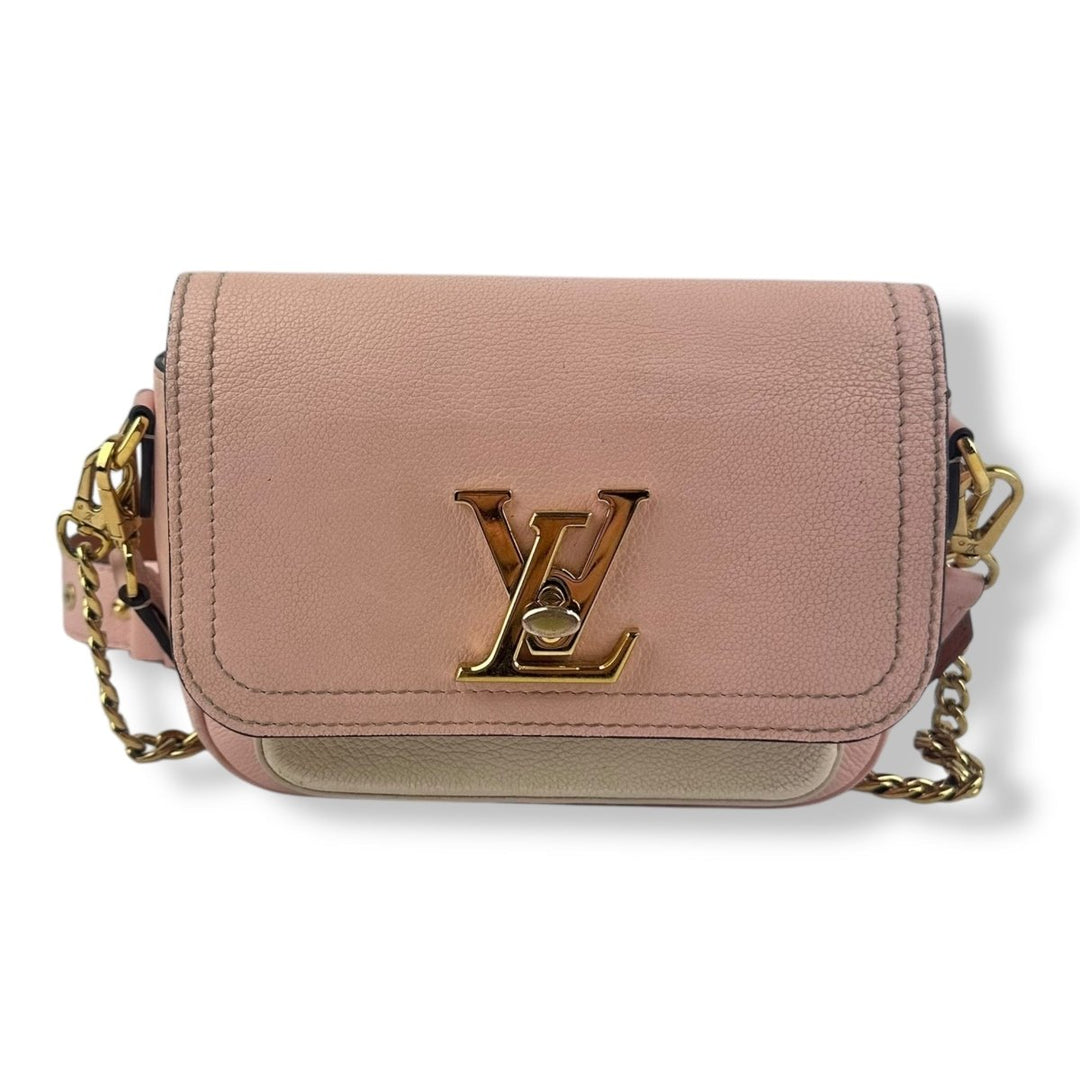 Louis Vuitton Pink Tender LockMe Leather Crossbody Handbag - Lux Central