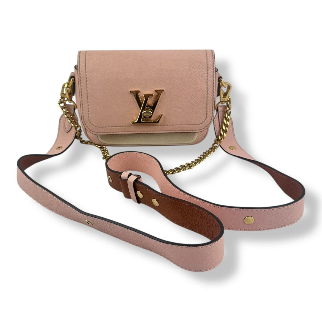 Louis Vuitton Pink Tender LockMe Leather Crossbody Handbag - Lux Central