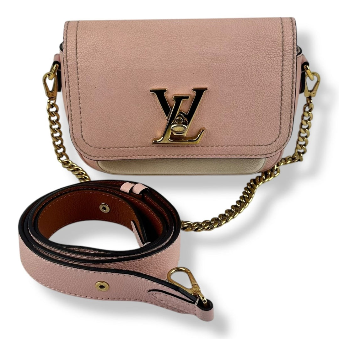 Louis Vuitton Pink Tender LockMe Leather Crossbody Handbag - Lux Central