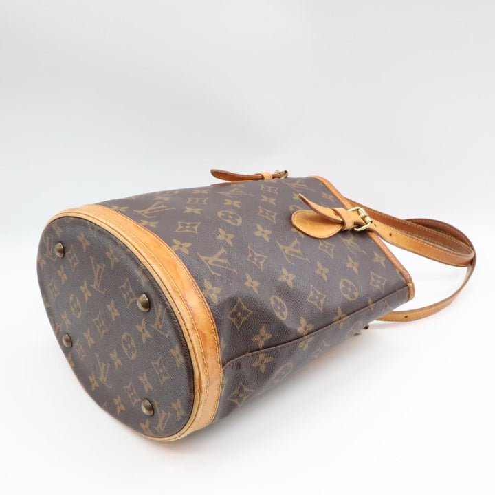 Louis Vuitton PM Bucket Tote Brown Monogram Handbag - Lux Central