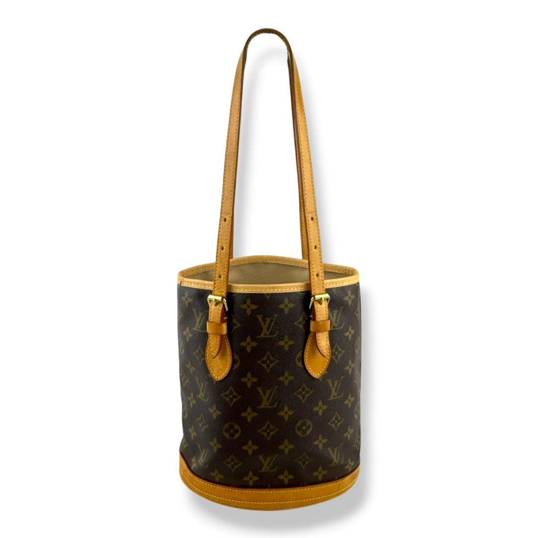 Louis Vuitton PM Bucket Tote Brown Monogram Handbag - Lux Central
