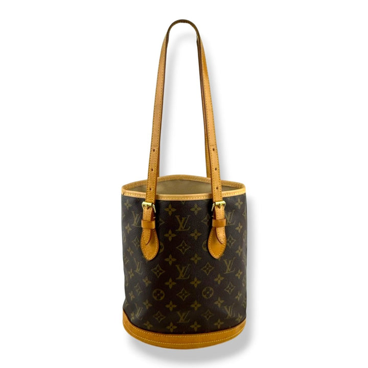 Louis Vuitton PM Bucket Tote Brown Monogram Handbag - Lux Central