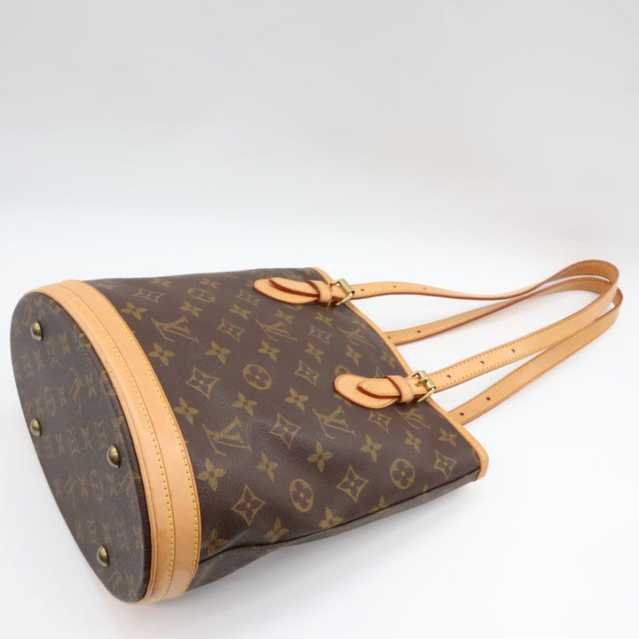Louis Vuitton PM Bucket Tote Brown Monogram Handbag - Lux Central