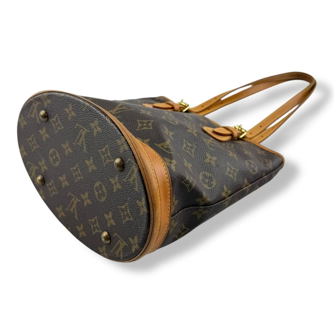 Louis Vuitton PM Bucket Tote Brown Monogram Handbag - Lux Central