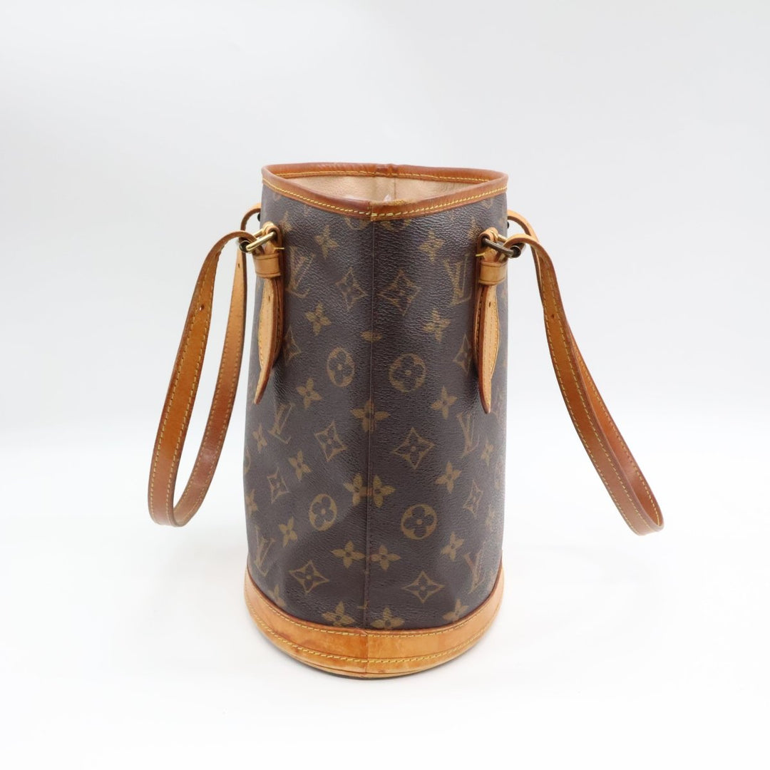 Louis Vuitton PM Bucket Tote Brown Monogram Handbag - Lux Central