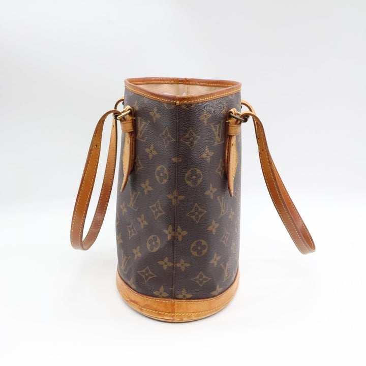 Louis Vuitton PM Bucket Tote Brown Monogram Handbag - Lux Central